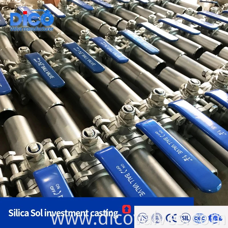 Dico Industrial Equipment & Components CF8/CF8m Butt Weld End with Extended Pipe 3PC Ball Valve